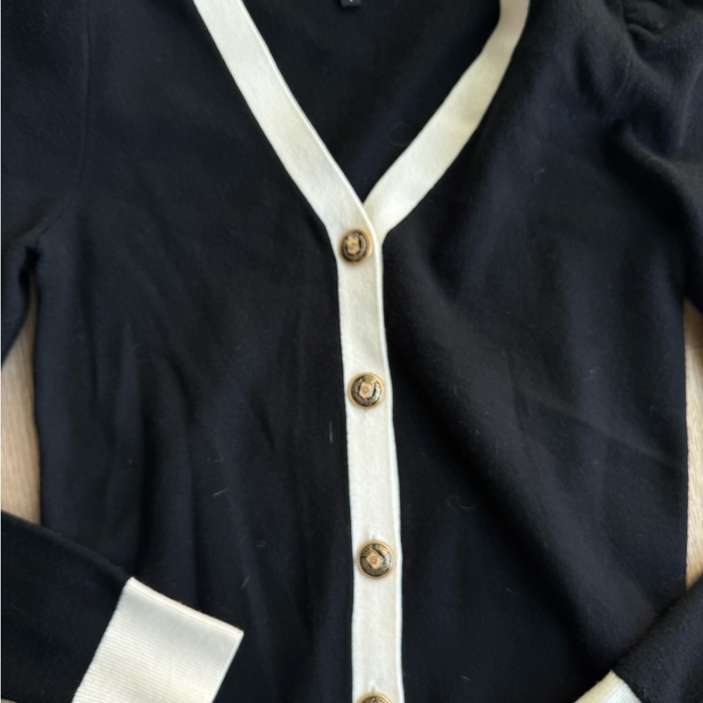 Express Black and Cream Women's Sweater